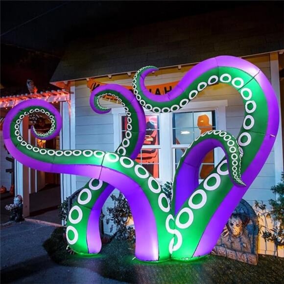 7.2 FT Halloween Inflatables Octopus Outdoor Decorations Blow Up Yard - Picture 7 of 7
